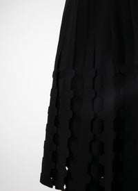 Robe midi sans manches en maille - Noir