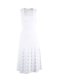 Sleeveless knitted midi dress - White
