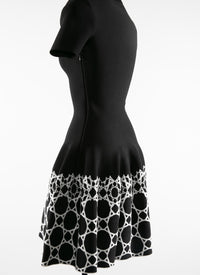 Robe courte à motif géométrique - Noir & Blanc