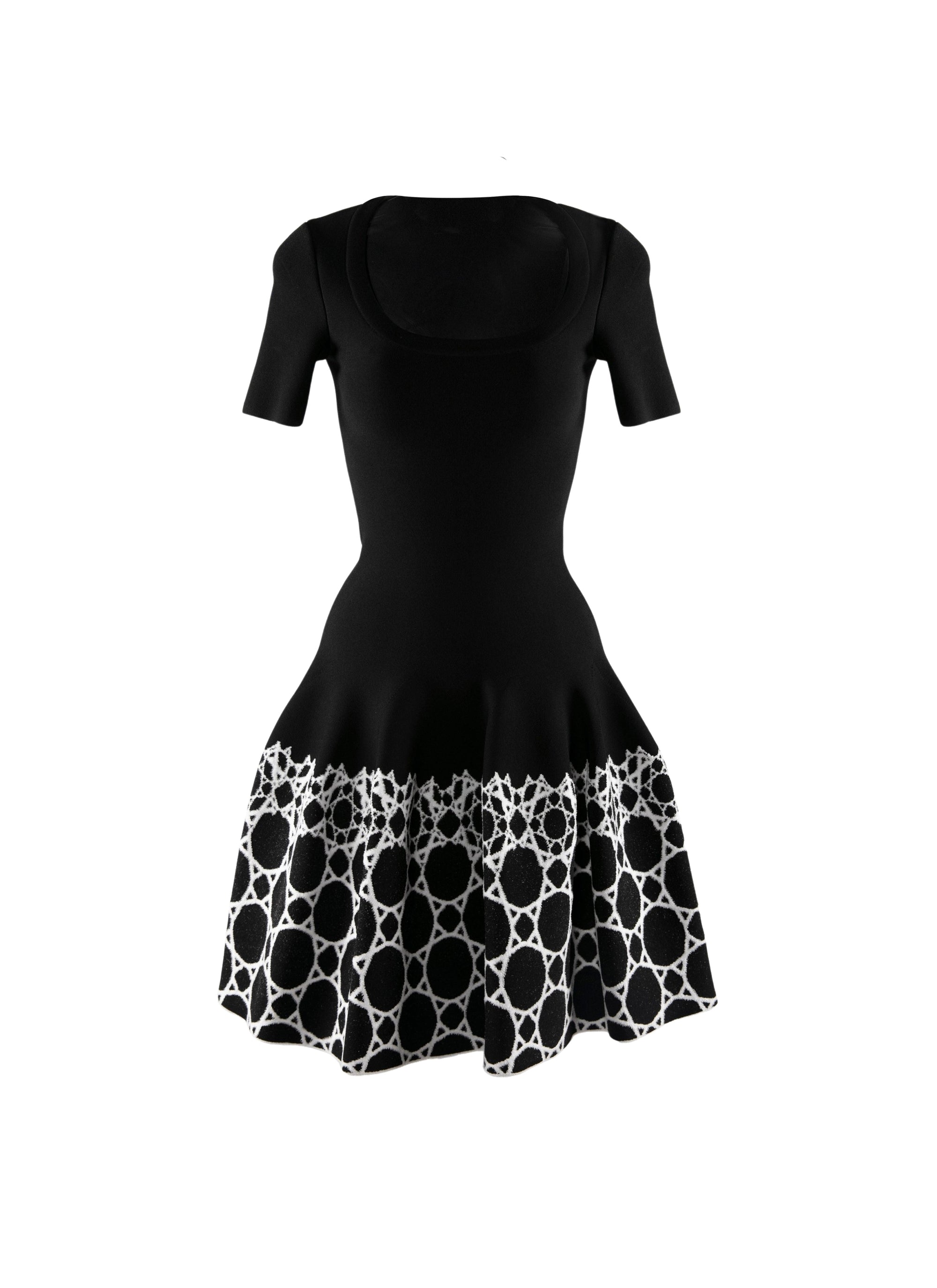 Robe courte à motif géométrique - Noir & Blanc