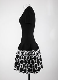 Robe courte à motif géométrique - Noir & Blanc