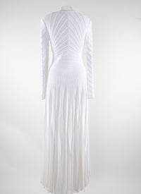 Long dress with graphic and sculpting lines - White