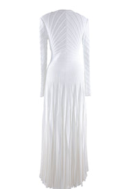 Robe longue sculptante en soie mélangée - Blanc