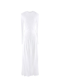 Robe longue sculptante en soie mélangée - Blanc