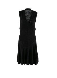 Robe courte à lignes graphiques et sculptantes - Noir