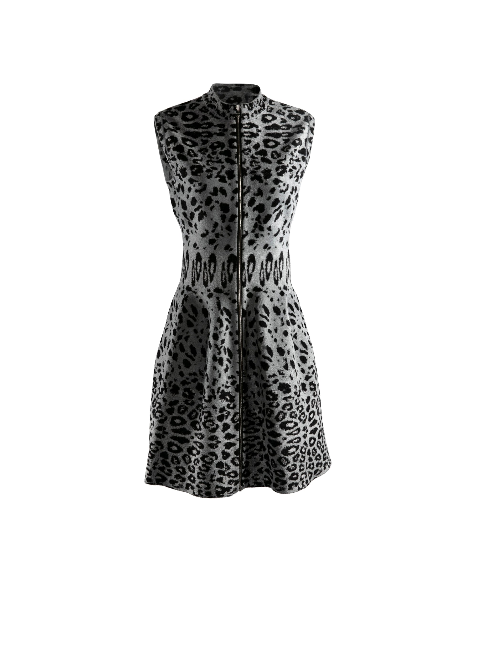 Sleeveless short dress - Grey & Black