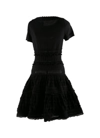 Robe crinoline courte en laine - Noir