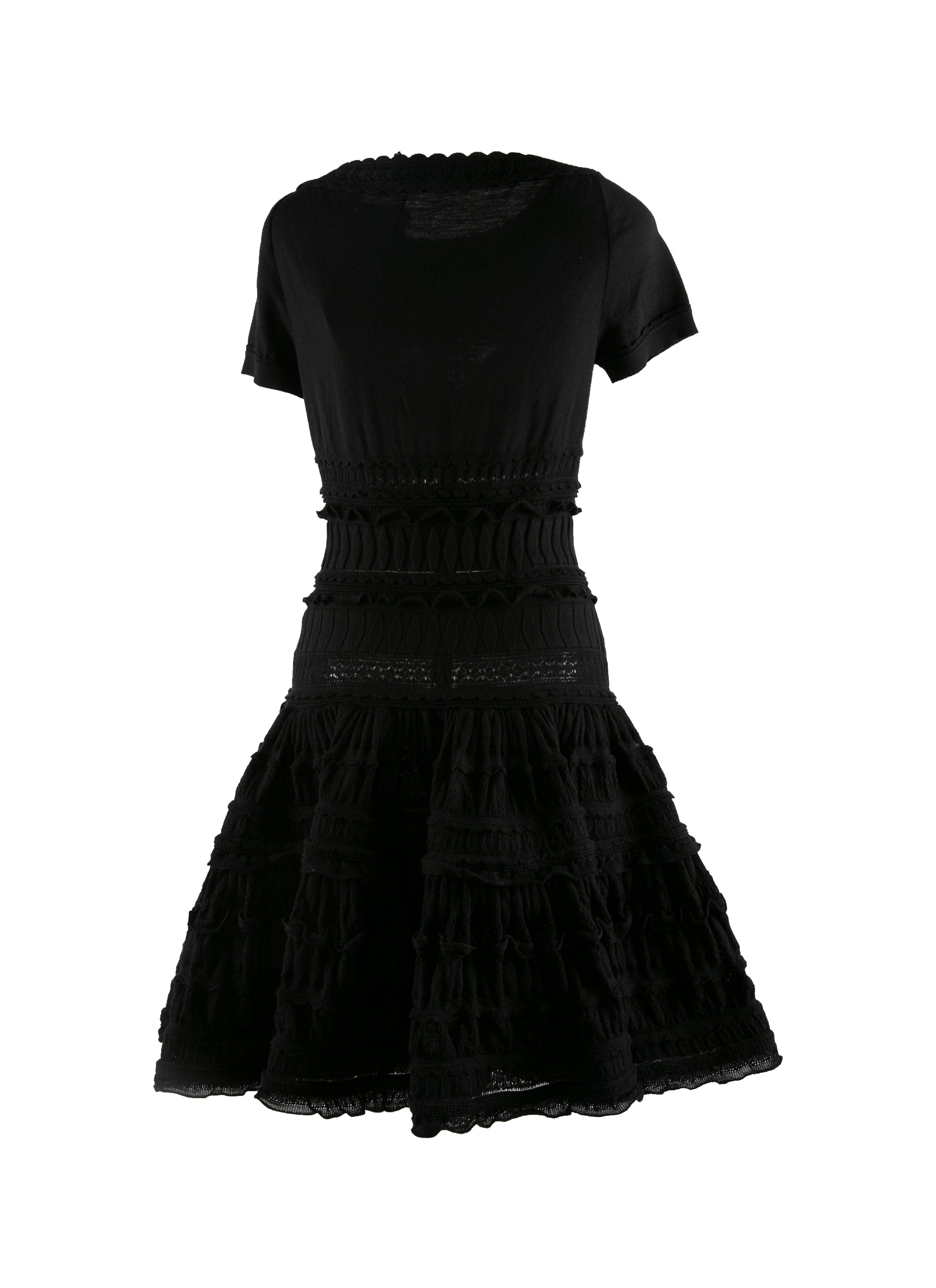 Robe crinoline courte en laine - Noir