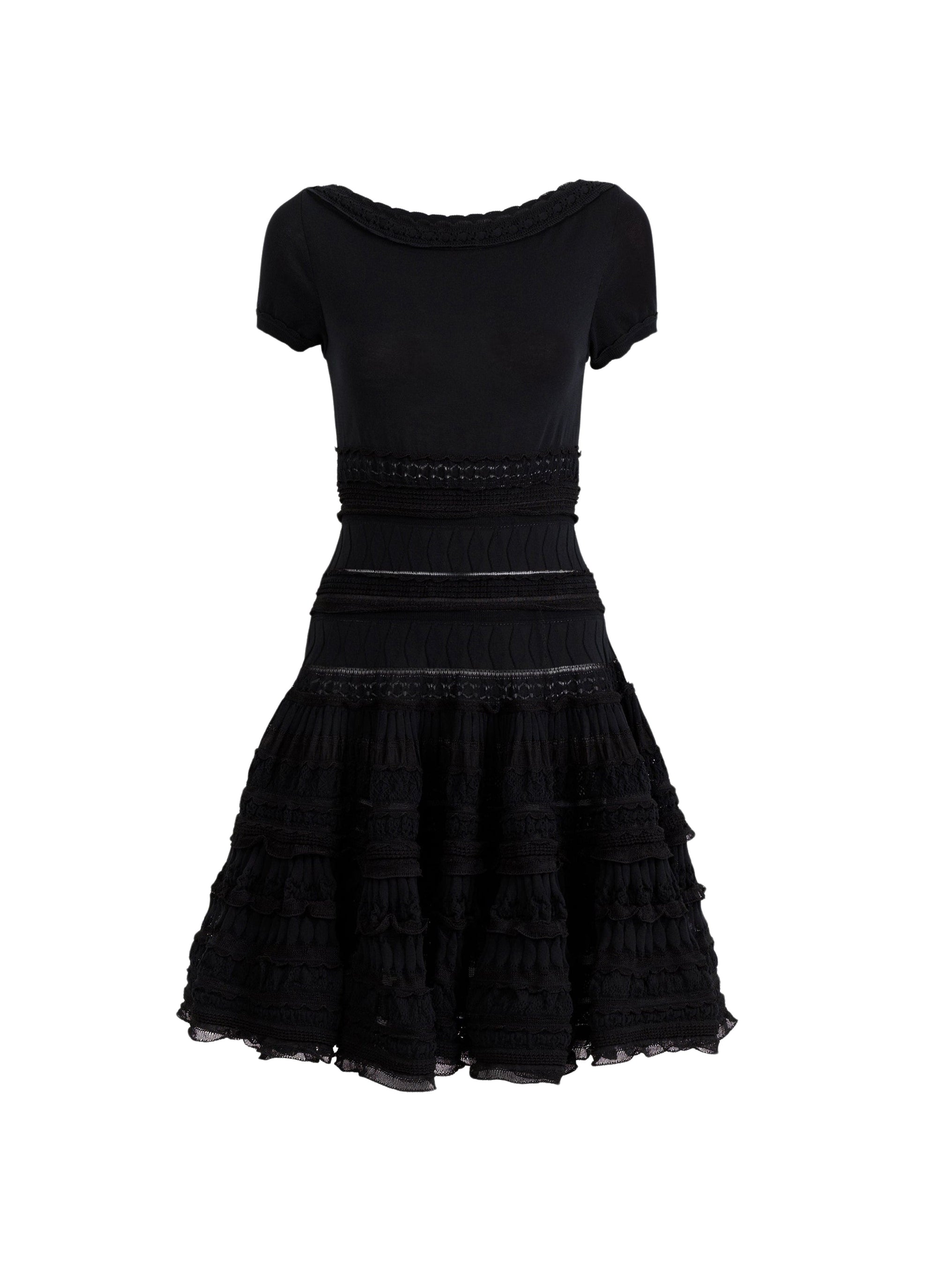 Robe crinoline courte en laine - Noir