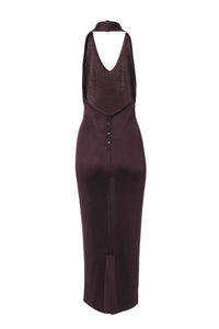 Robe longue sans manches - Aubergine
