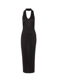 Robe longue dos nu sans manches - Noir