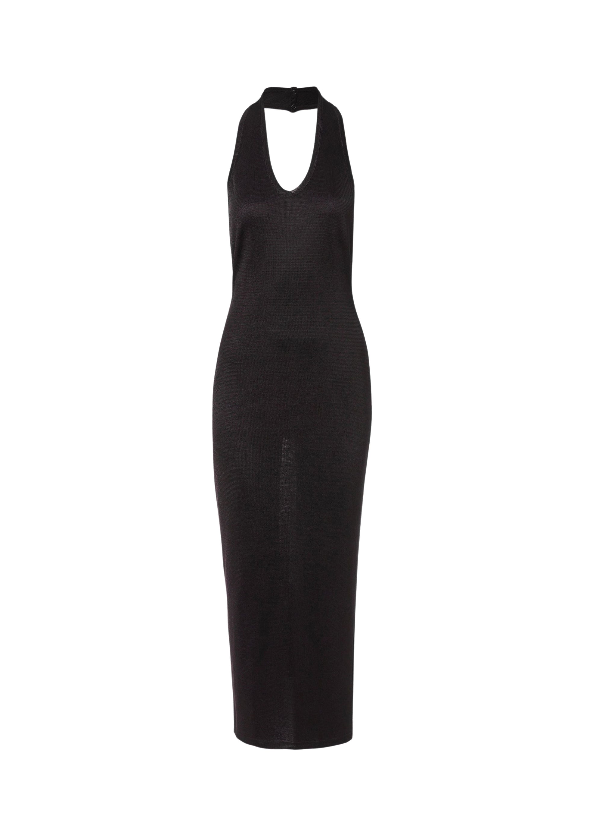 Robe longue dos nu sans manches - Noir