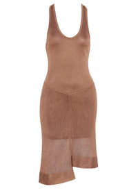 Asymmetric sleeveless short dress - Terre d'Ombre
