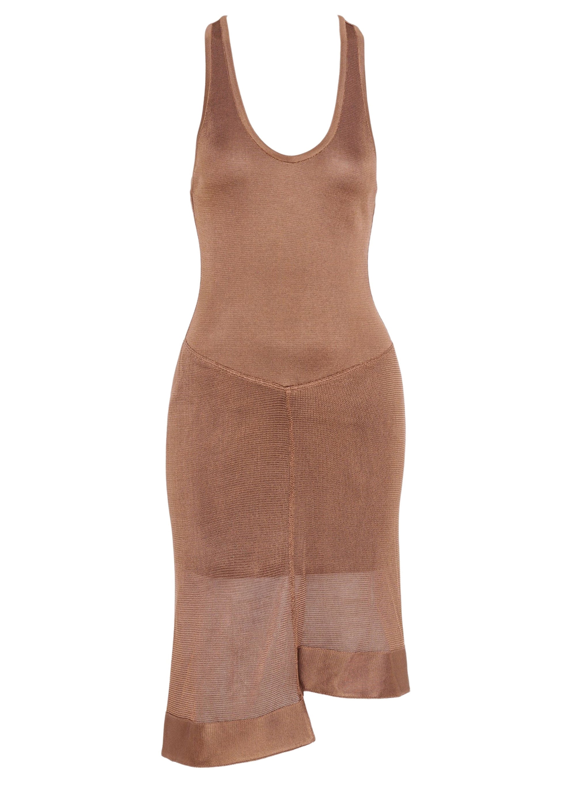 Asymmetric sleeveless short dress - Terre d'Ombre