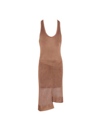 Robe courte asymétrique sans manches - Terre d'Ombre