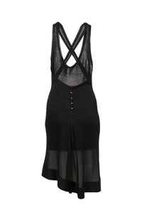 Robe courte asymétrique sans manches - Noir