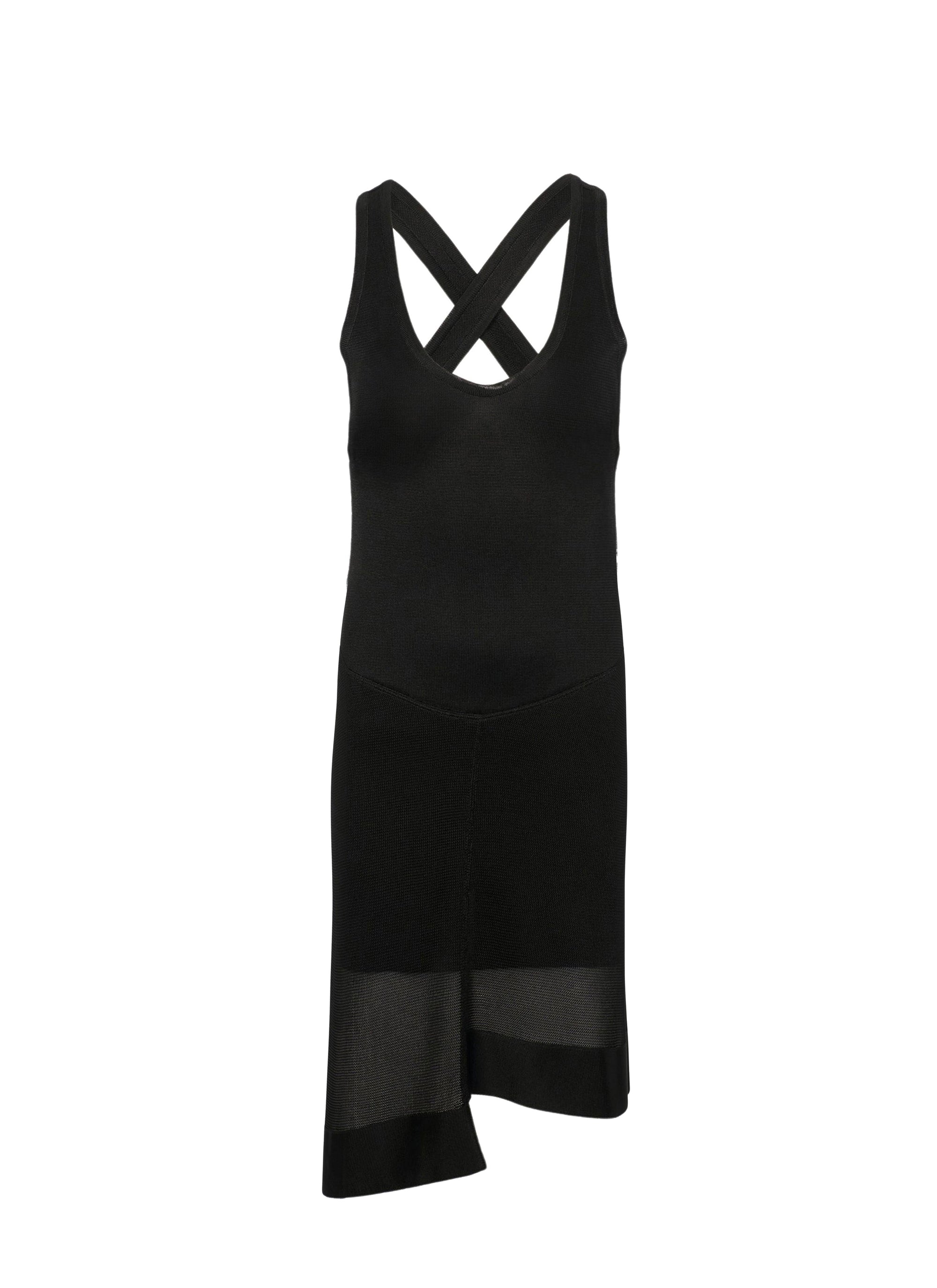 Robe courte asymétrique sans manches - Noir