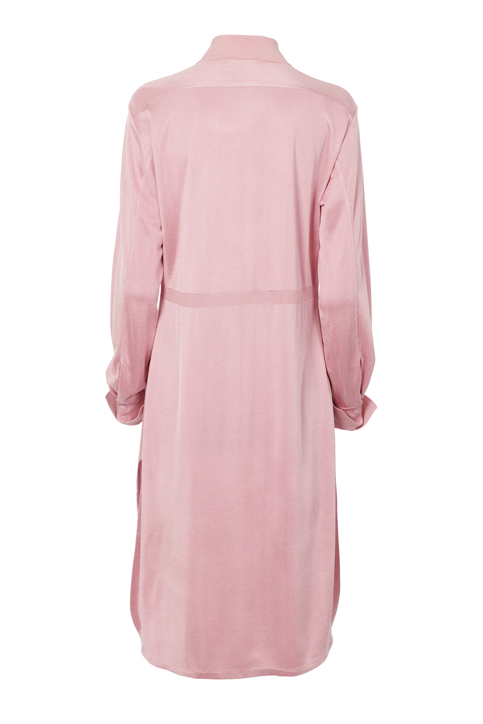 Robe jabot en maille brillante - Rose