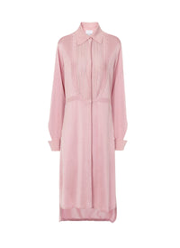 Robe jabot en maille brillante - Rose