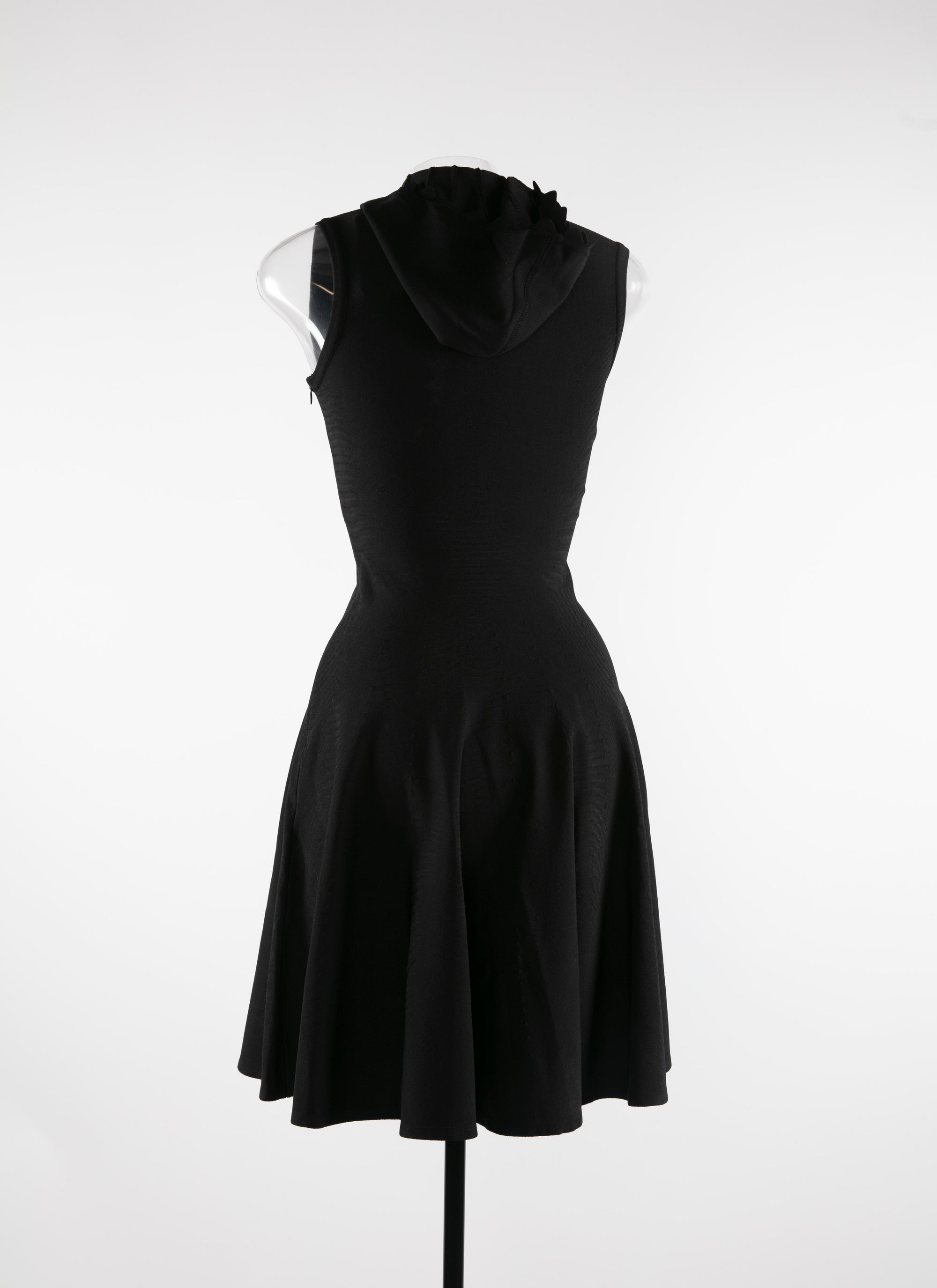 Robe patineuse courte à capuche - Noir