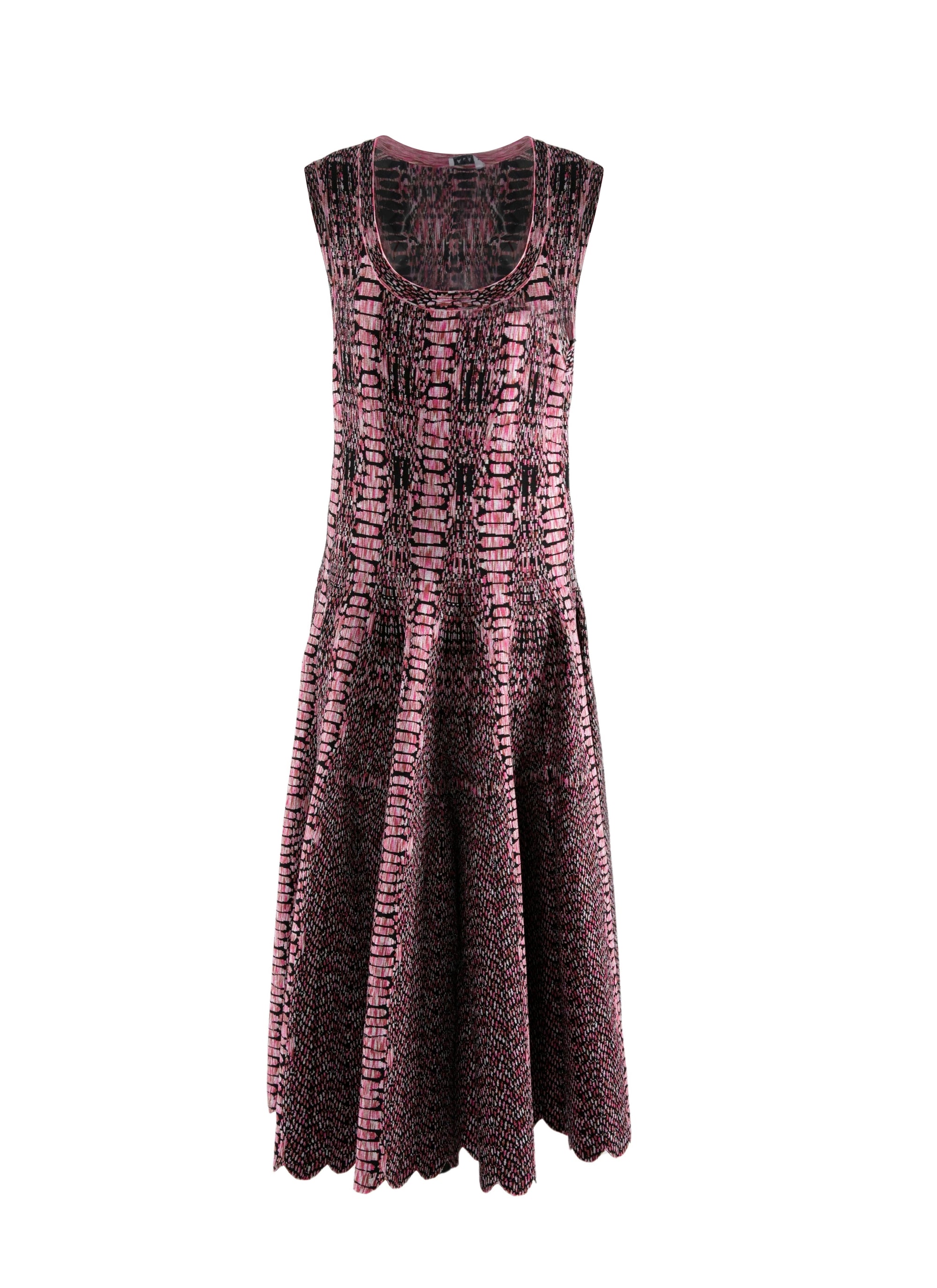 Robe longue sans manches imprimé python - Noir & Rose