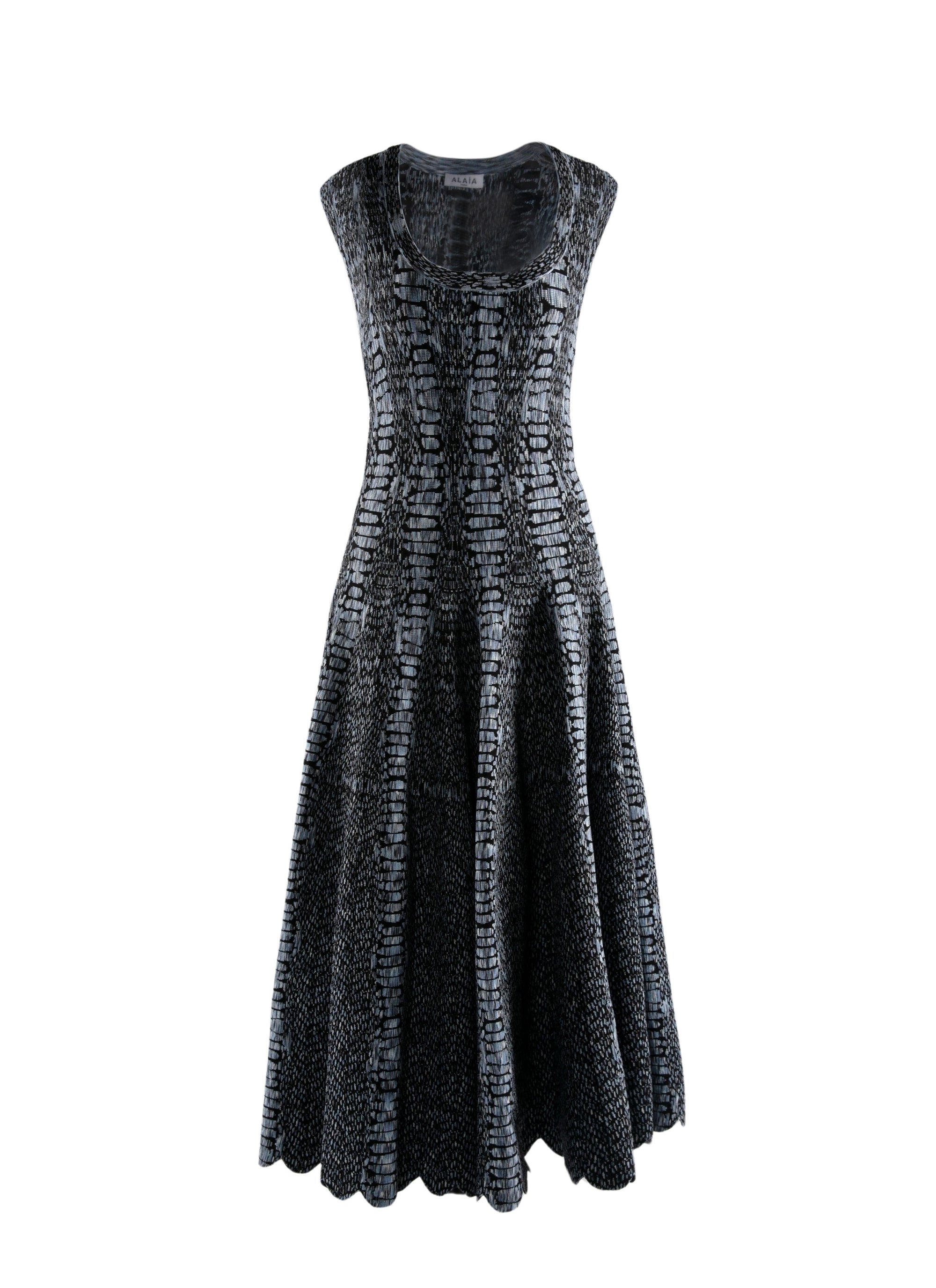 Sleeveless maxi dress - Black & Blue