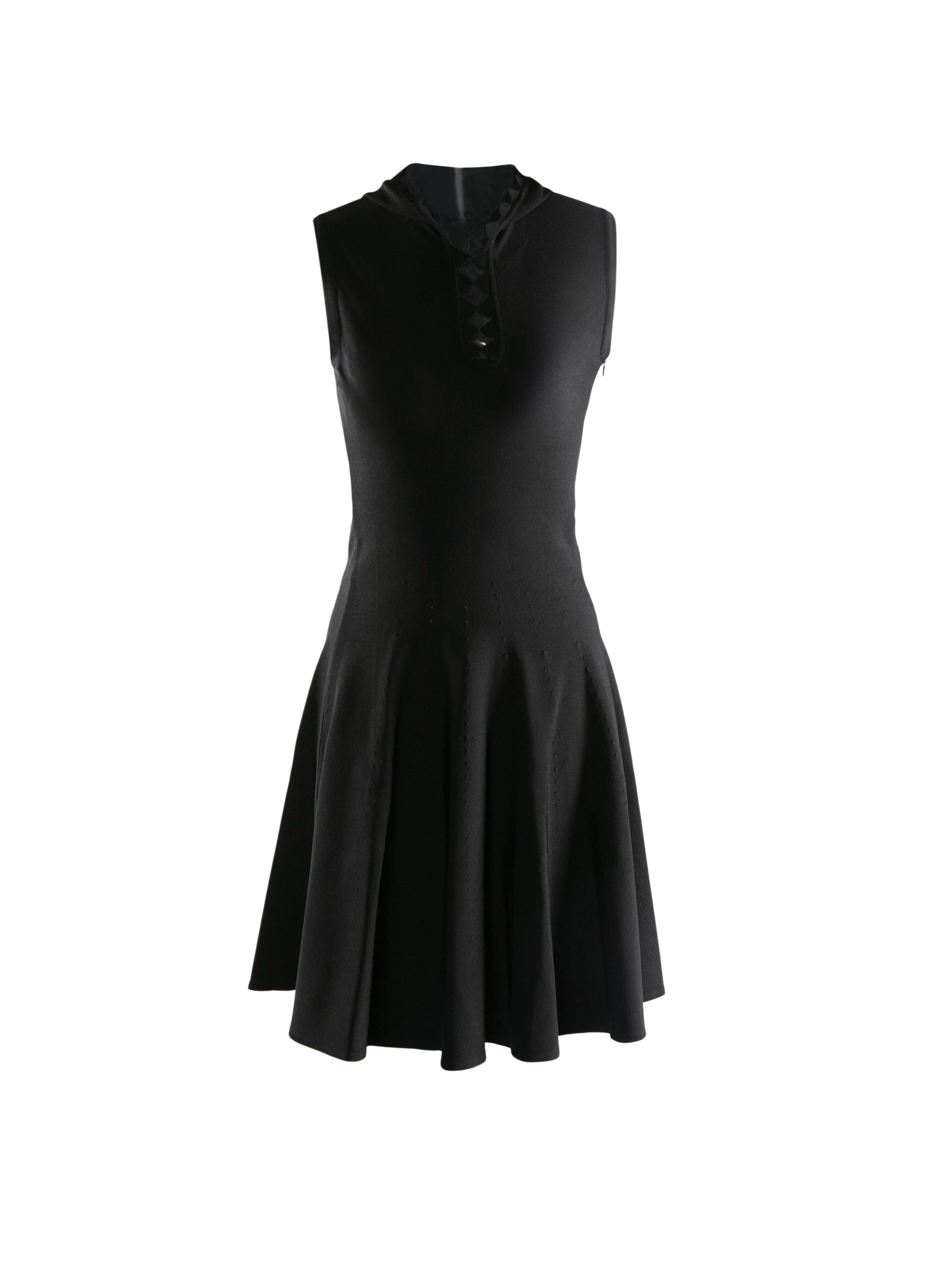 Robe patineuse courte à capuche - Noir