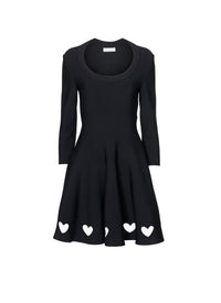 Robe patineuse courte à découpes en cœur - Noir Alaia