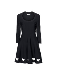 Short skater dress with heart-shaped cut-outs - Black Alaïa