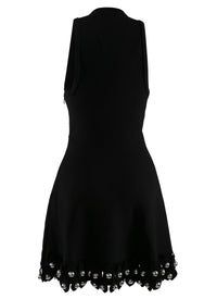 Robe échancrée en maille brodée - Noir Alaïa