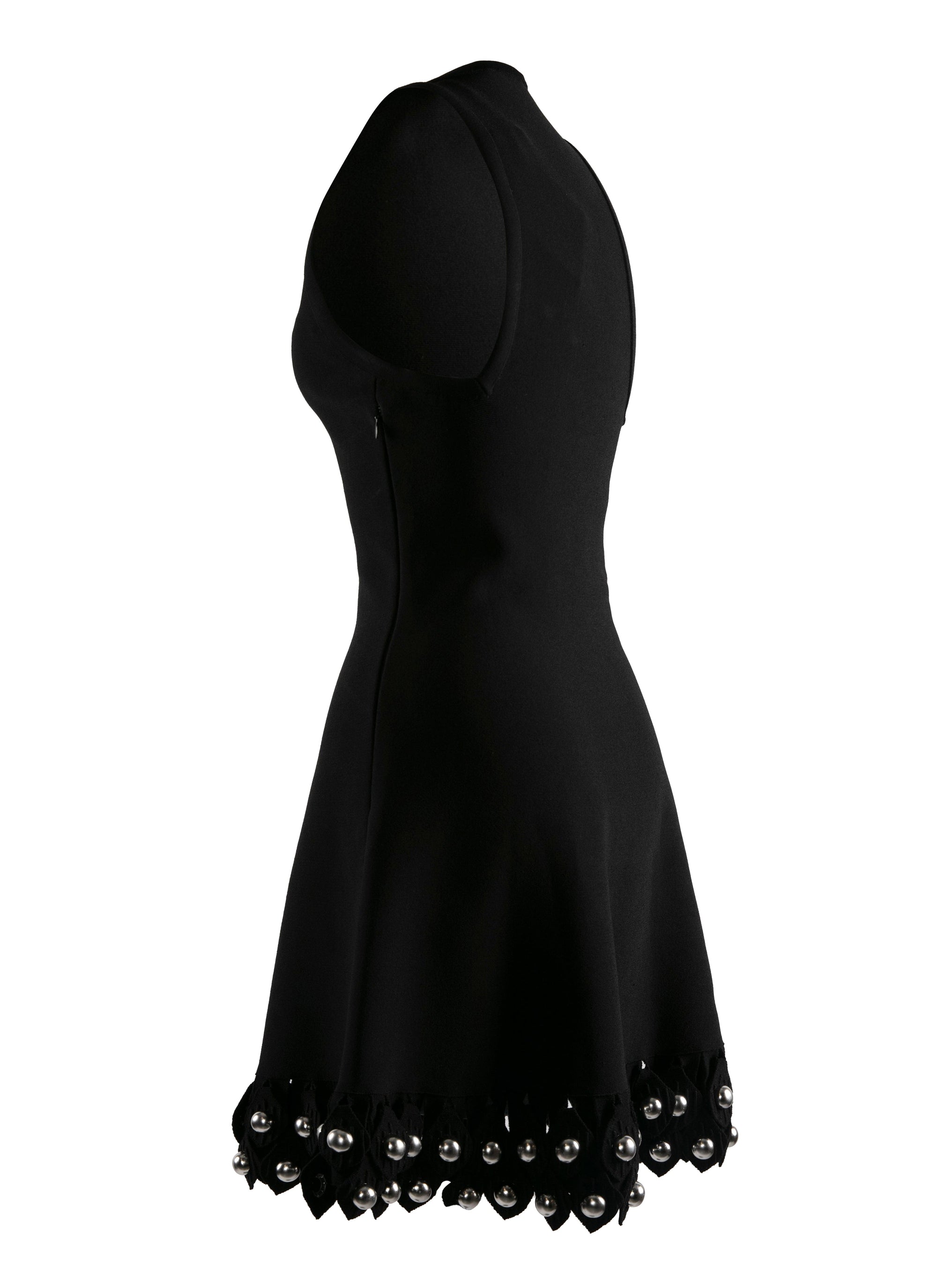 Robe échancrée en maille brodée - Noir Alaïa