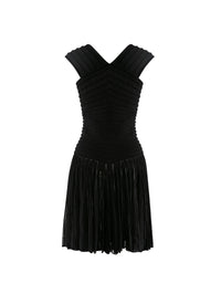 Sculpting pleated dress - Black Alaïa