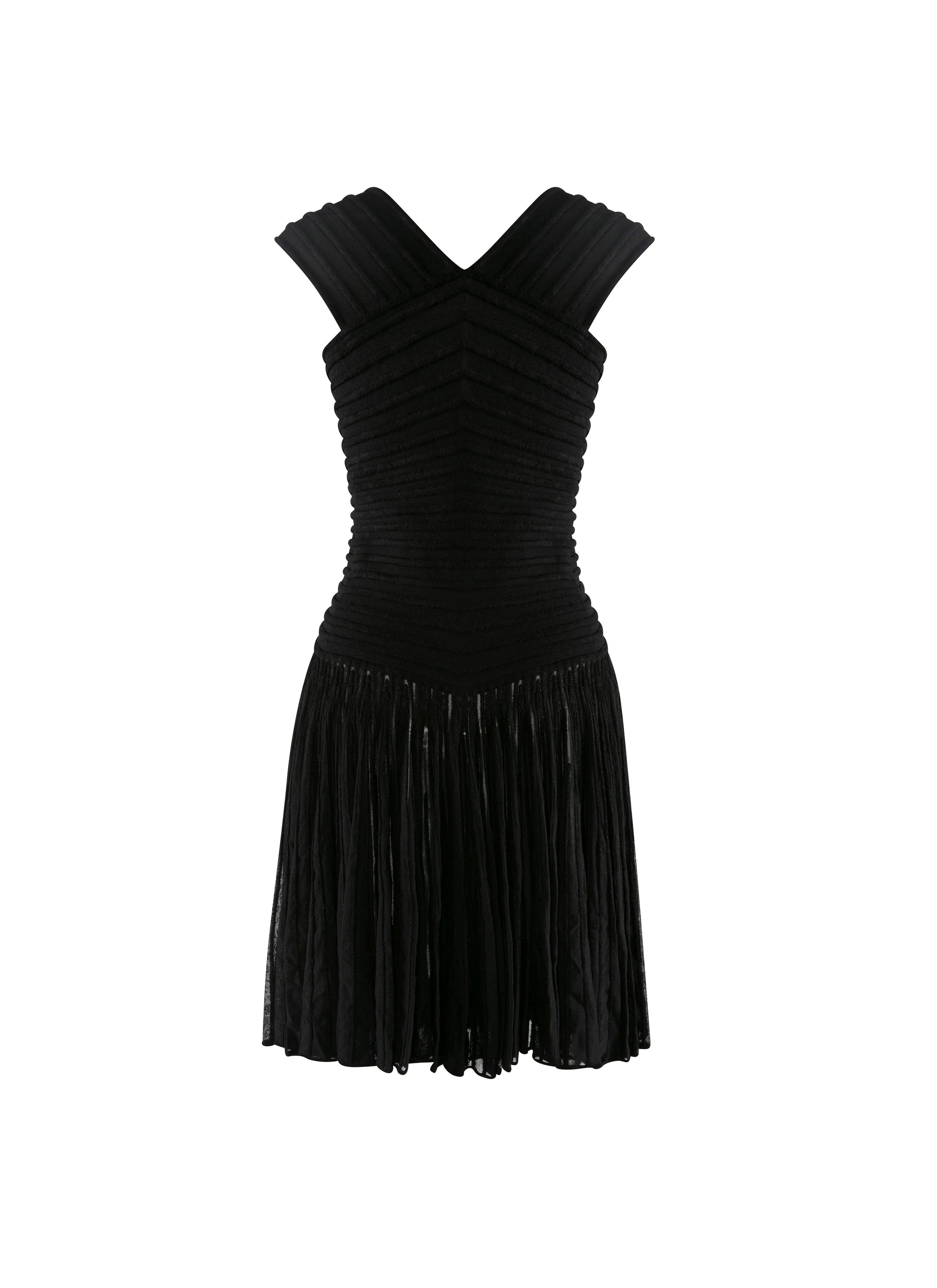 Sculpting pleated dress - Black Alaïa