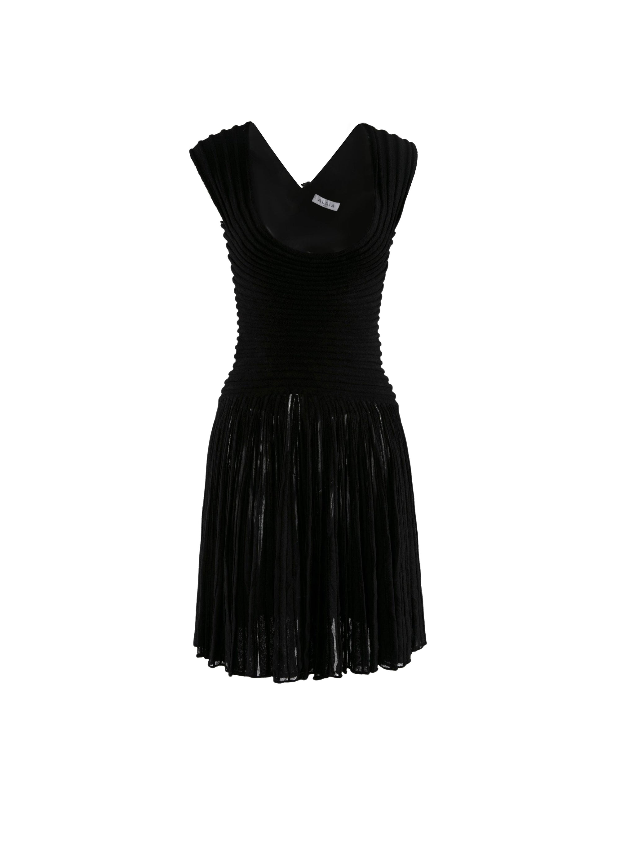 Sculpting pleated dress - Black Alaïa
