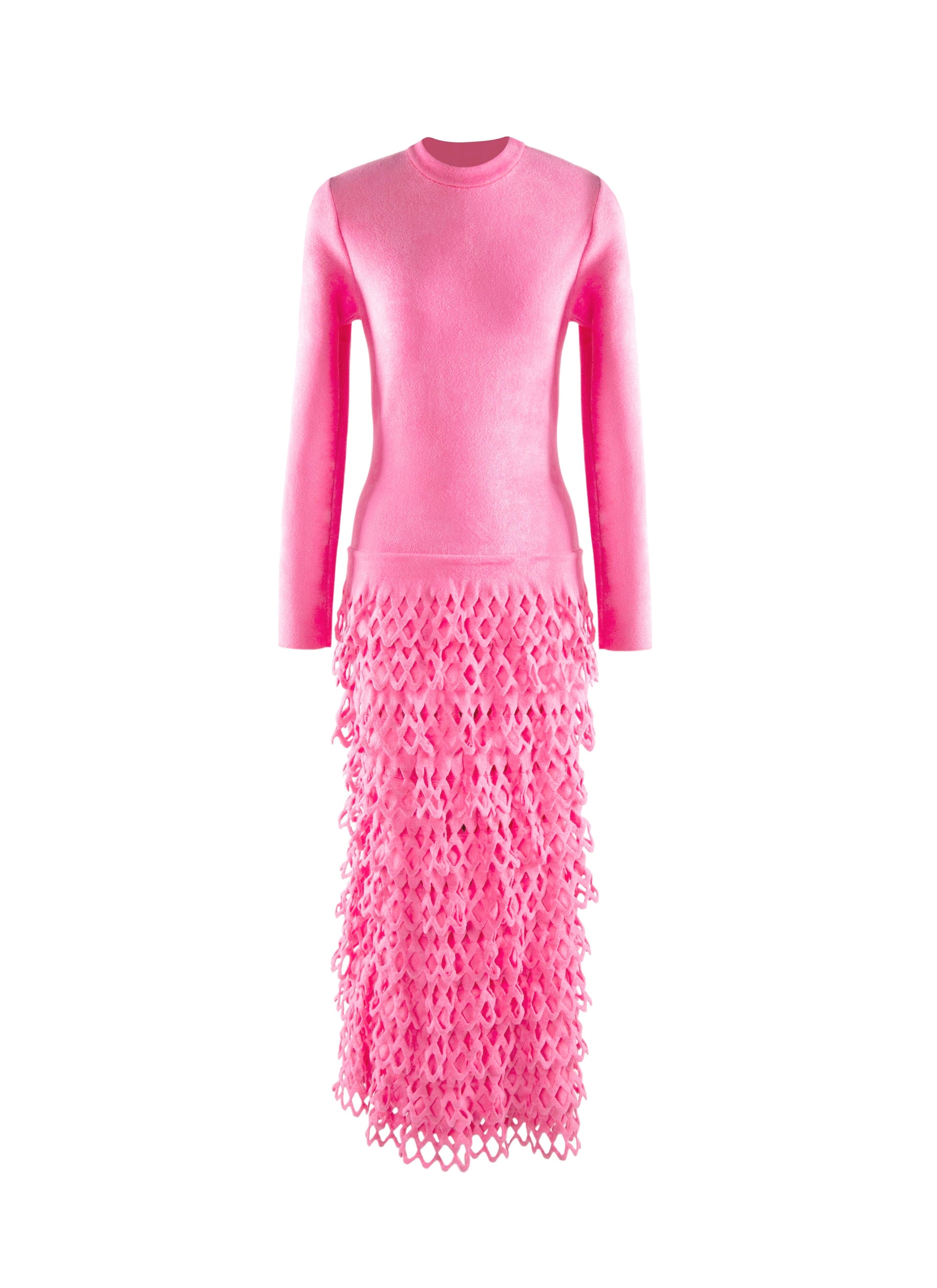 Robe à col rond en laine mélangée - Candy