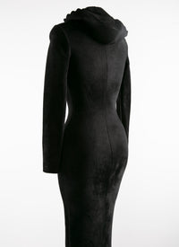 Hooded wrap dress - Alaia Black