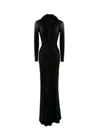 Hooded wrap dress - Alaia Black