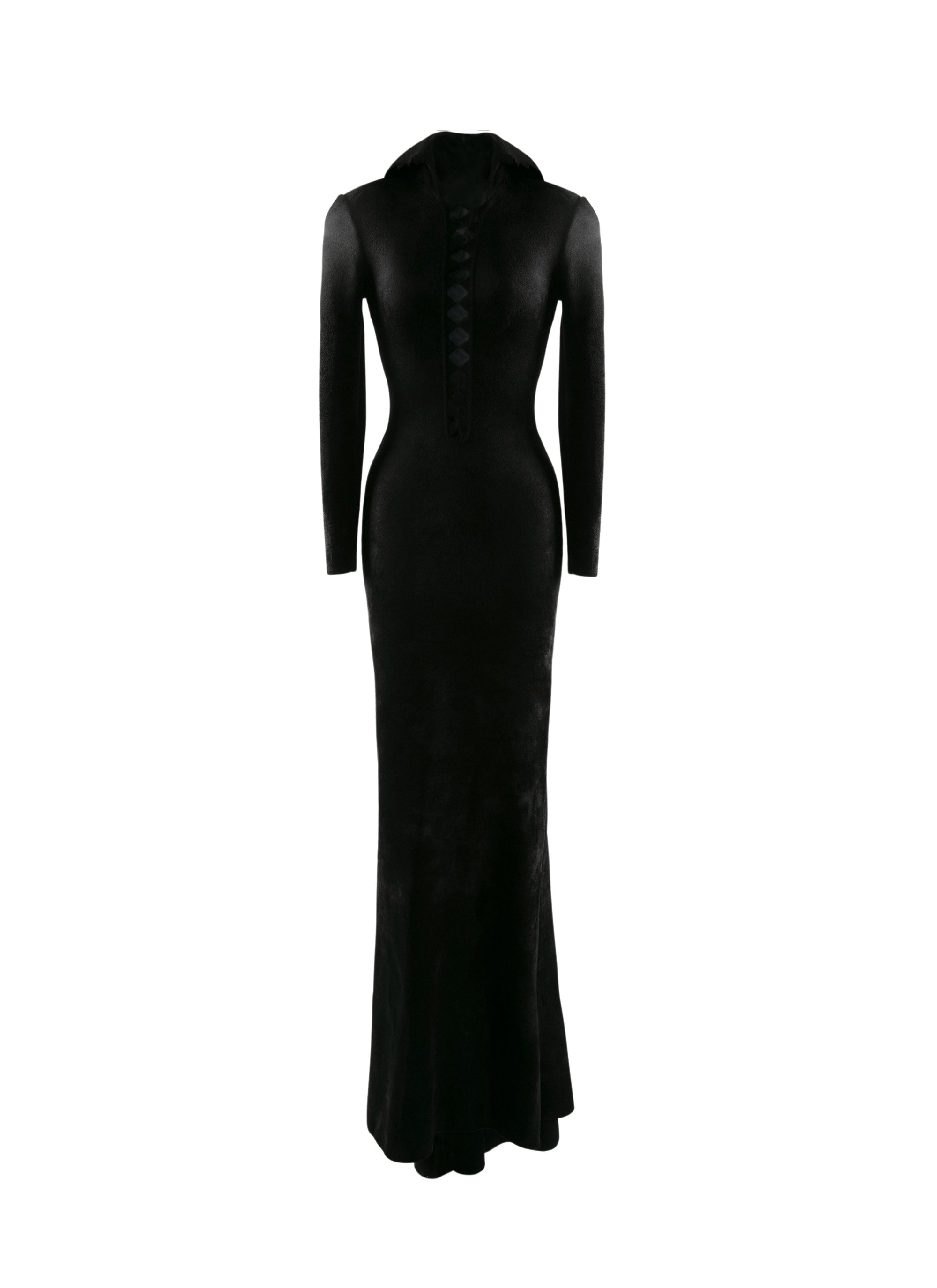 Hooded wrap dress - Alaia Black