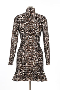 High neck dress - Black & Ivory