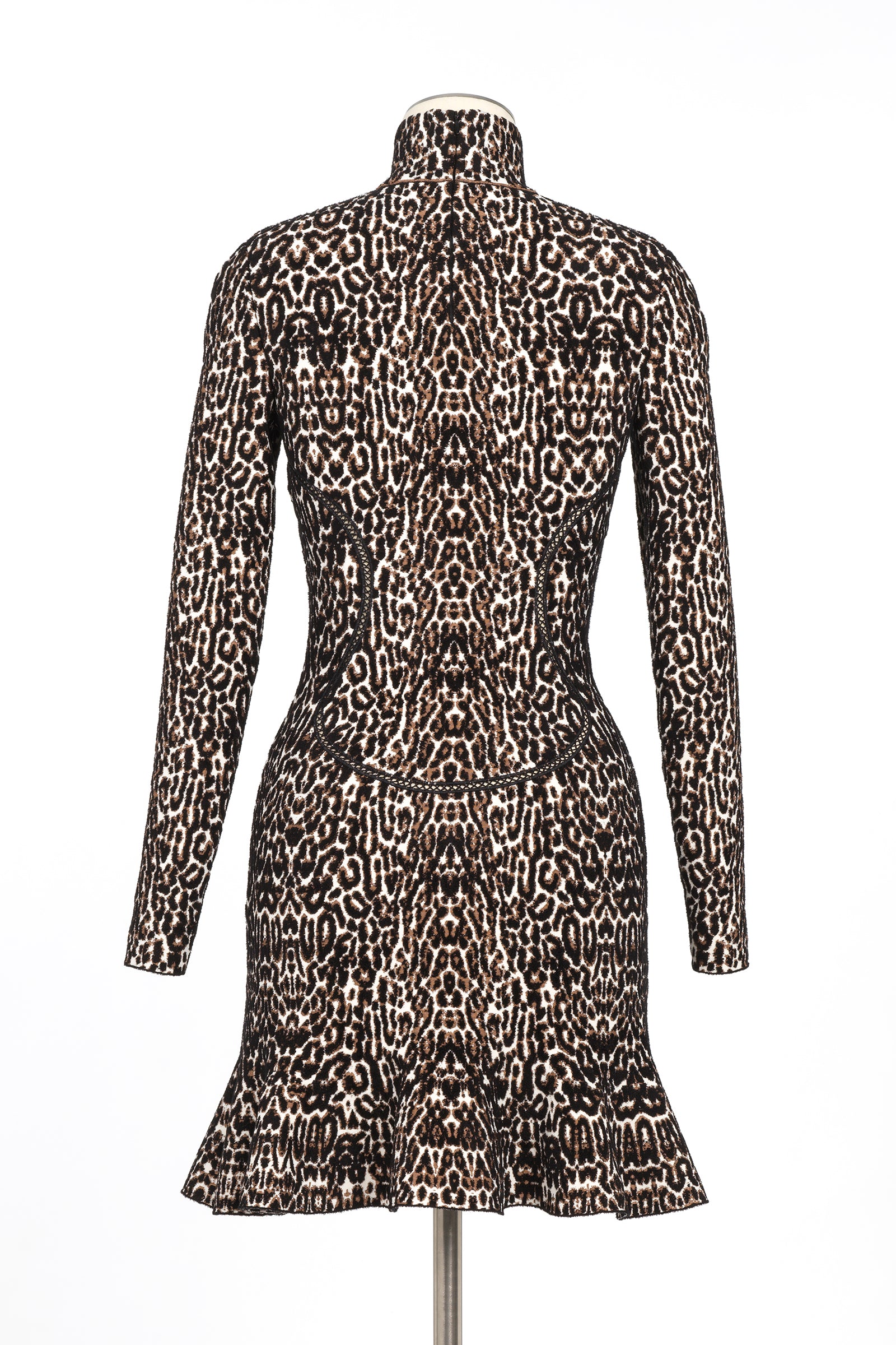 High neck dress - Black & Ivory