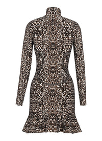 Robe à col montant - Noir & Ivoire