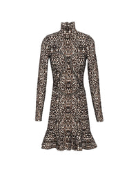 Robe à col montant - Noir & Ivoire