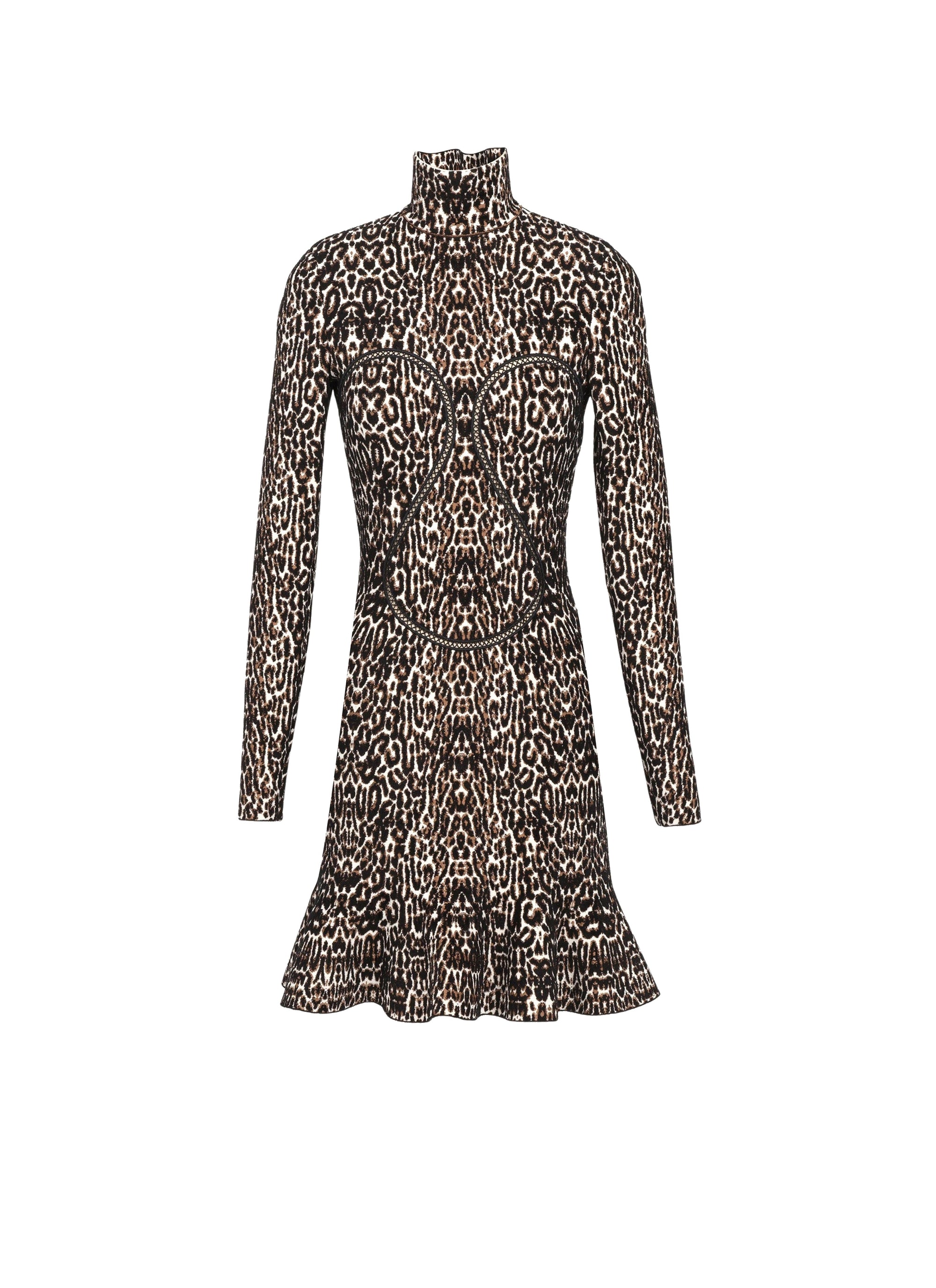 Robe à col montant - Noir & Ivoire