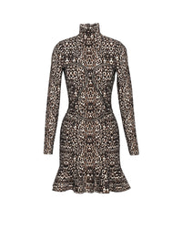 High neck dress - Black & Ivory