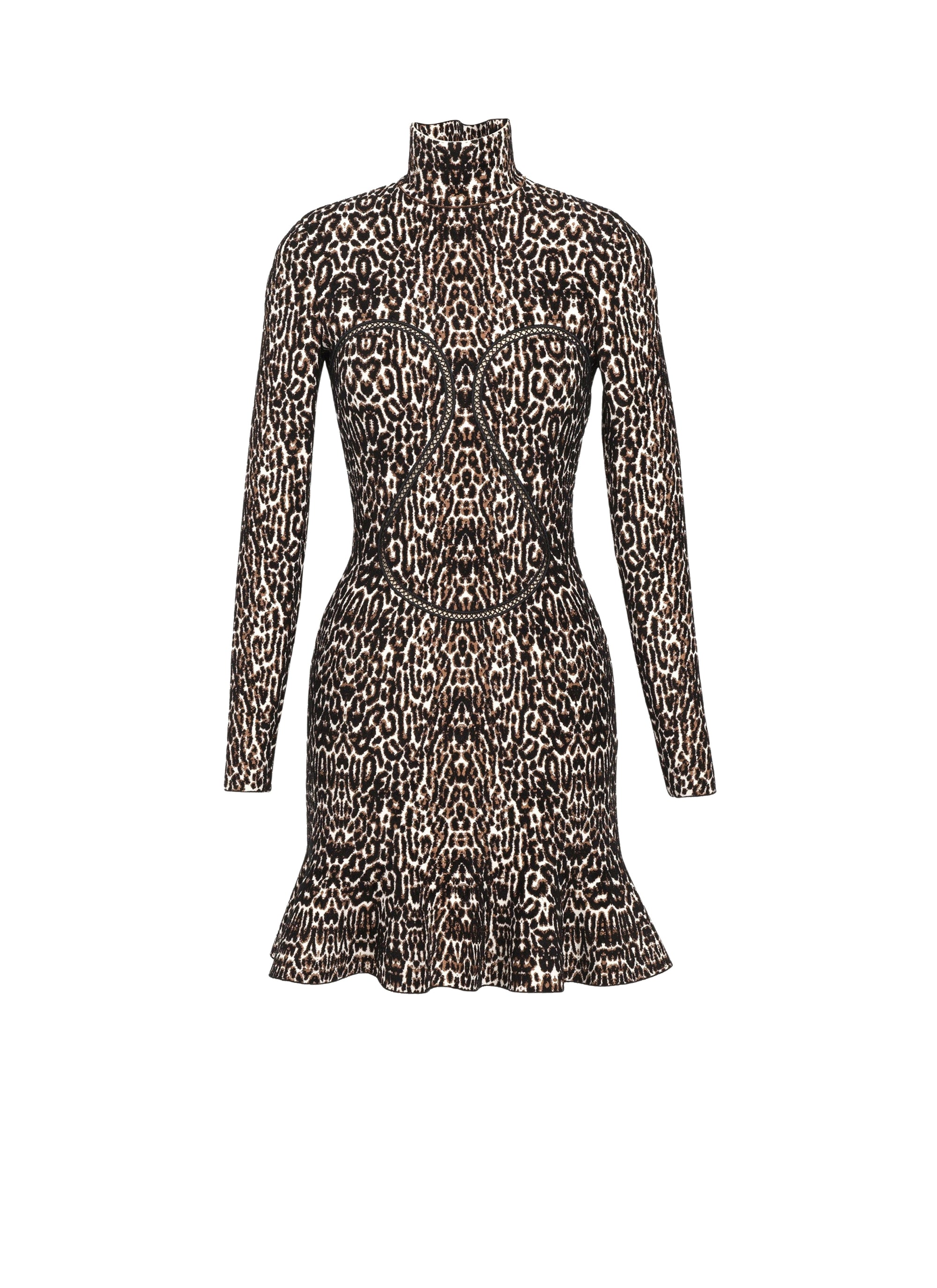 High neck dress - Black & Ivory