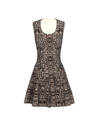 Robe patineuse sans manches imprimé animal - Noir & Ivoire