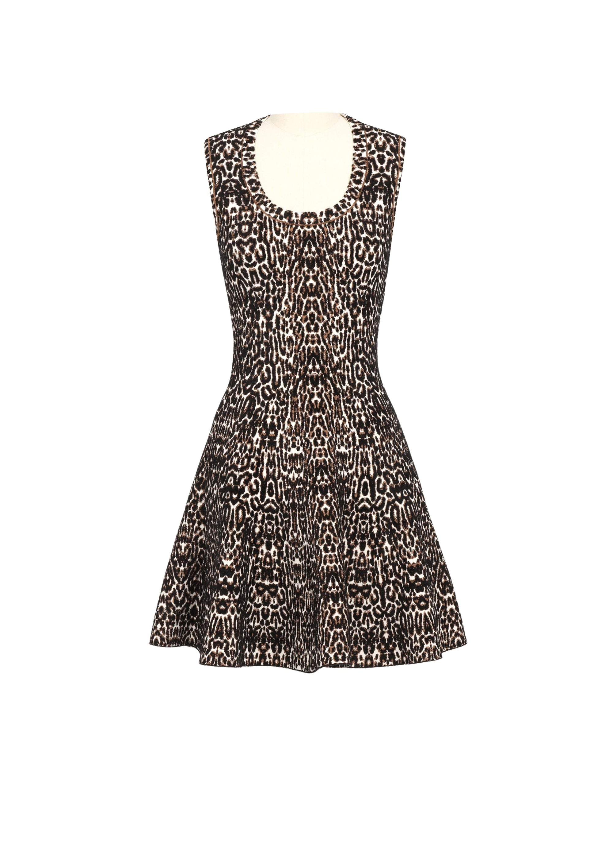 Robe patineuse sans manches imprimé animal - Noir & Ivoire