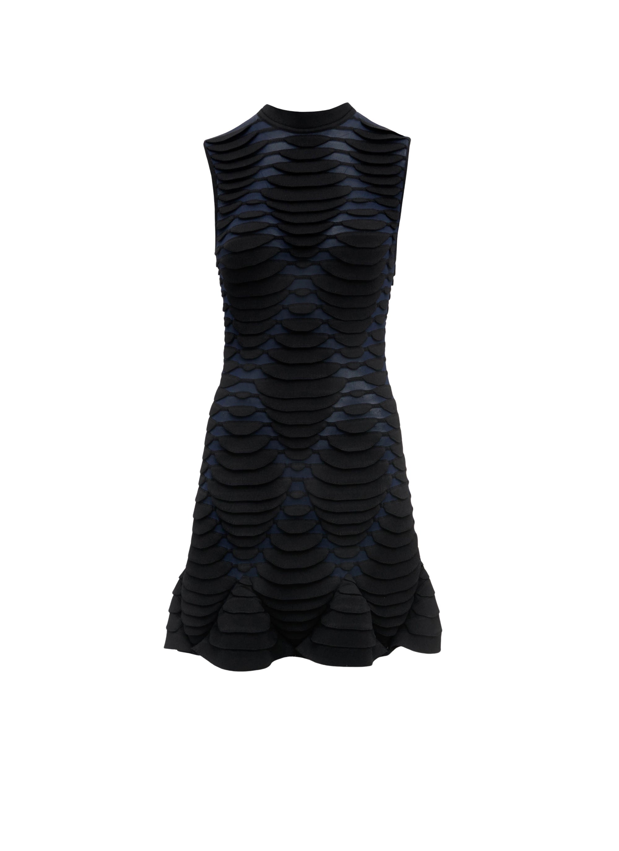 Python print flared dress - Navy & Black