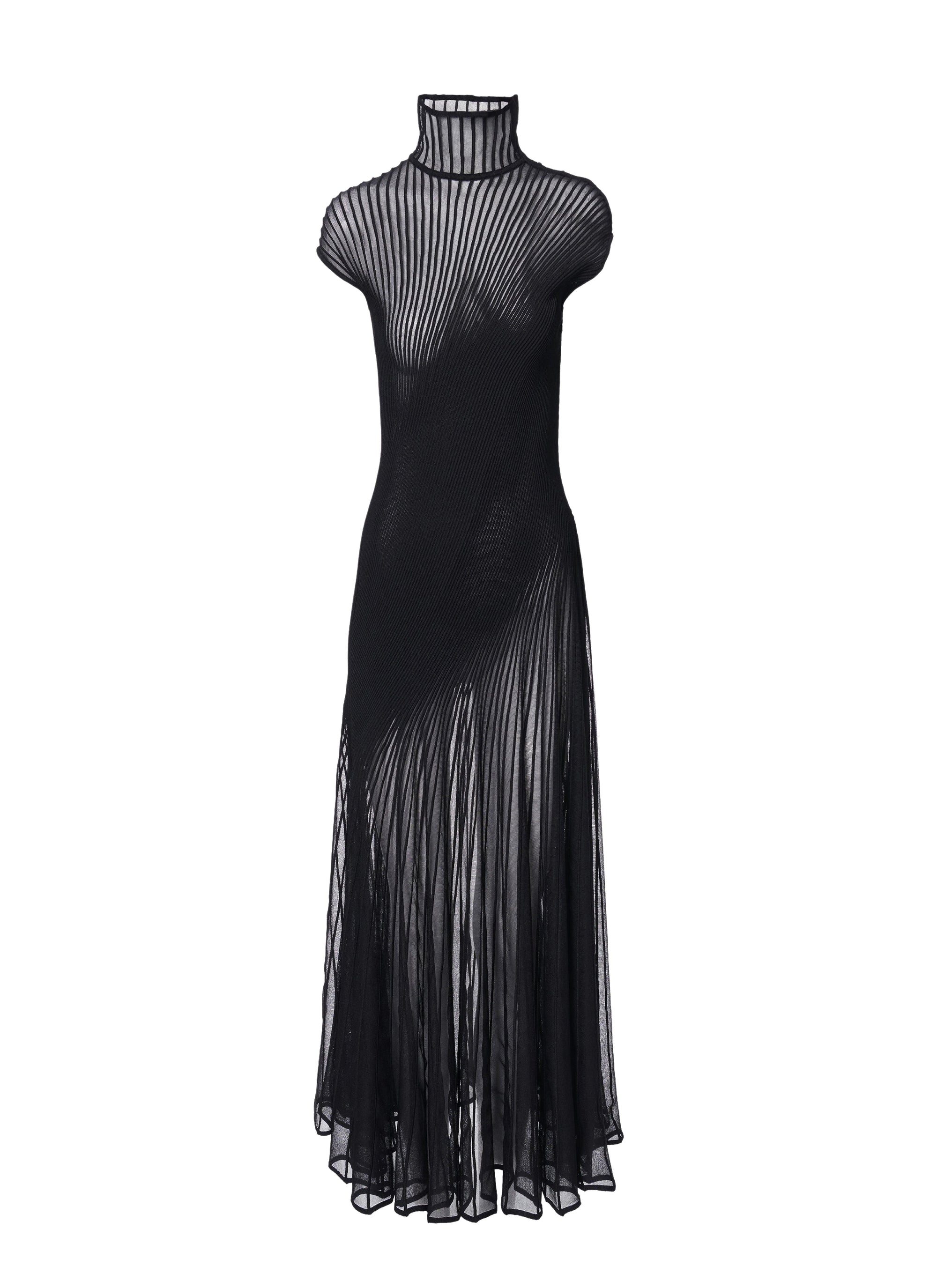 Robe longue sans manches en soie mélangée - Noir Alaïa