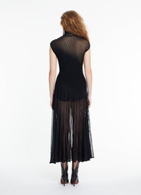 Robe longue sans manches en soie mélangée - Noir Alaïa